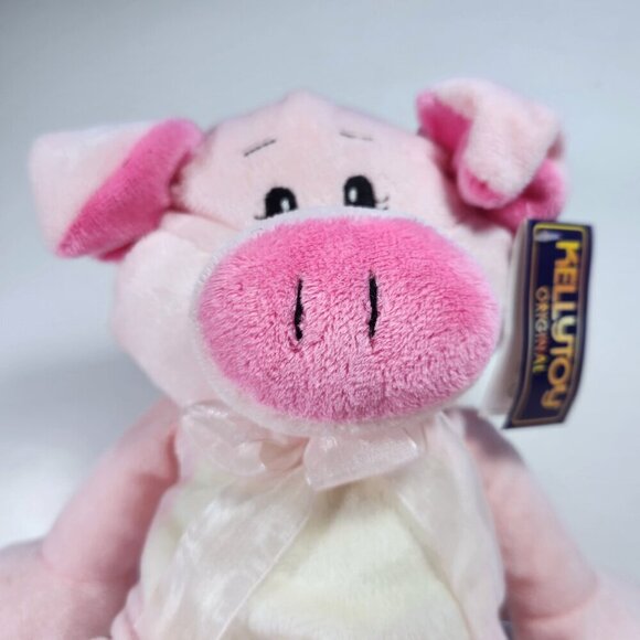 Kelly Toy Plush Pig Pink with White belly Hearts on the Feet 12 1/2" with Tags - Picture 3 of 9